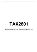 TAX 2601 ASSIGNMENT 1 AND 2