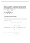 MAT 225N Week 6 Assignment Confidence Interval for Mean Population Standard Deviation Known