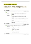 NURS 6552 Women’s Health Quiz - Module 1 Knowledge Check