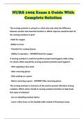 NURS 1005 Exam 2 Guide With Complete Solution