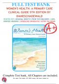 Test Bank For Women's Health&colon; A Primary Care Clinical Guide 5th Edition By Diane Schadewald&semi; Ursula A&period; Pritham&semi; Ellis Quinn Youngkin&vert;9780135458624&vert; All Chapters 1-26&vert; LATEST