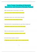 Penn Foster Handling & Restraint Questions and Answers Already Passed