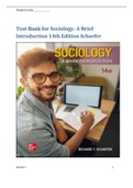 Test Bank for Sociology A Brief Introduction, 14th Edition, Richard T. Schaefer