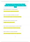 Introduction to Animal Care &lpar;Penn Foster&rpar; Questions and Answers