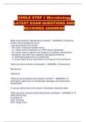 USMLE STEP 1 Microbiology  LATEST EXAM QUESTIONS ANDLATEST EXAM QUESTIONS AND  REVIEWED ANSWERS 