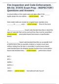 Fire Inspection and Code Enforcement&comma; 8th Ed&period; STATE Exam Prep - INSPECTOR I Questions and Answers 