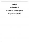 IOP4861 Assignment 6 Due 20 September 2024 &lpar;Detailed Answers&rpar;