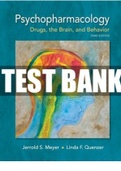 Test Bank for Psychopharmacology Drugs the Brain and Behavior 3rd Edition Meyer