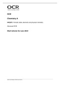 OCR GCE Chemistry A H432&sol;01&colon; Periodic table&comma; elements and physical chemistry Advanced GCE Mark Scheme for June 2019