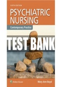 Test Bank for Psychiatric Nursing: Contemporary Practice 6th Edition Boyd