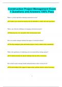 Construction Project Management Exam 1 Questions and Answers 100&percnt; Pass