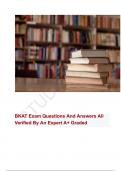 BKAT Exam Questions And Answers All Verified By An Expert A&plus; Graded  