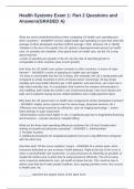 Health Systems Exam 1&colon; Part 2 Questions and Answers&lpar;GRADED A&rpar;