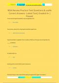 RDA  Test Questions & 100&percnt; Correct Answers- Latest Test &vert; Graded A&plus; &vert; Passed