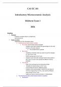 &lpar;BU&rpar; CAS EC 101 - Introductory Microeconomic Analysis - Midterm Exam 1 Guide 2024