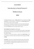&lpar;BU&rpar; CGS SS 101 - Introduction to Social Sciences I - Midterm Exam 1 Guide 2024