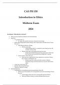 &lpar;BU&rpar; CAS PH 150 - Introduction to Ethics - Midterm Exam 1 Guide 2024