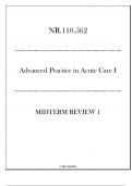 &lpar;JHU&rpar; NR&period;110&period;562 Advanced Practice Care I - Midterm Review 1 20242025