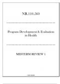 &lpar;JHU&rpar; NR&period;110&period;560 Program Development & Evaluation in Health - Midterm Review 1 20242025&period;