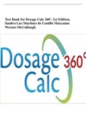 Test Bank for Dosage Calc 360°, 1st Edition
