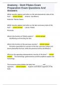 Anatomy - Stott Pilates Exam Preparation Exam Questions And Answers 