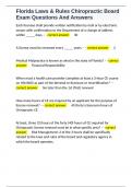 Florida Laws & Rules Chiropractic Board Exam Questions And Answers 