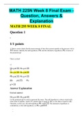 MATH 225N Week 8 Final Exam - Question, Answers & Explanation