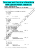 Structure and Function of the Body 16th Edition Patton Test Bank