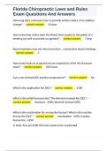 Florida Chiropractic Laws and Rules Exam Questions And Answers 