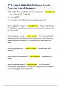 PTA LAWS AND RULES Exam florida Questions And Answers 