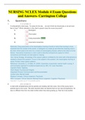NURSING NCLEX Module 4 Exam Questions and Answers | Carrington College
