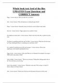 Whole book test&colon; lord of the flies UPDATED Exam Questions and  CORRECT Answers