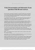 EAQ&colon; Documentation and Informatics Exam Questions With Revised Answers