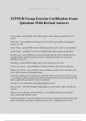 FITOUR Group Exercise Certification Exam Questions With Revised Answers