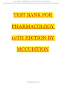 TEST BANK FOR PHARMACOLOGY 10TH EDITION BY McCUISTION | Complete Answers & Explanations