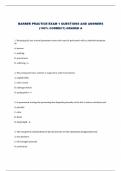 BARBER PRACTICE EXAM 1 QUESTIONS AND ANSWERS  &lpar;100&percnt; CORRECT&rpar; GRADED A 