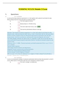 NURSING NCLEX Module 9 Exam Questions, Answers and Rationales