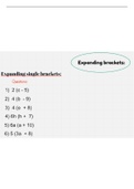 Maths 9-1 Expanding Single Brackets Worksheet with Answers - KS3 GCSE / IGCSE - Edexcel - AQA