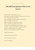 THE HPI Exam Questions With Correct Answers