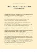 HPI and ROS Review Questions With Correct Answers