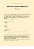 HPI Exam Questions With Correct Answers