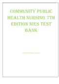 Test Bank For Community Public Health Nursing 7th Edition Nies