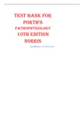 TEST BANK FOR PORTH'S PATHOPHYSIOLOGY 10TH EDITION BY NORRIS