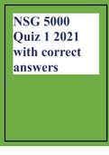 NSG 5000 Quiz 1 2021 with correct answers