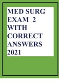 MED SURG EXAM 2 WITH CORRECT ANSWERS 2021