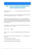 Fon - Exam 1 Questions And Answers Latest Update 2024&sol;2025