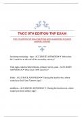 TNCC 9TH EDITION TNP EXAM QUESTIONS WITH GUARANTEED ACCURATE ANSWERS &vert;VERIFIED