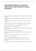 Certified Medical Assistant Practice Exam with accurate answers&period;
