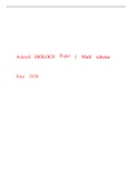           A LEVEL Biology Paper 1 Marking Scheme june 2020