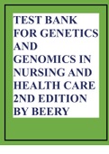 TEST BANK FOR GENETICS AND GENOMICS IN NURSING AND HEALTH CARE 2ND EDITION BY BEERY